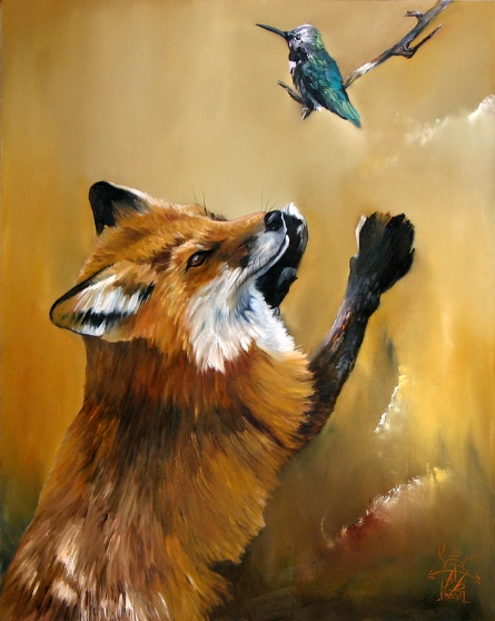 Fox dances for Hummingbird